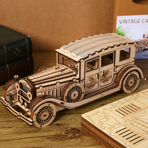 Vintage Classic Car 3D in legno giocattolo per 14 anni & up eco-friendly materiale creativo modello di auto ornamento - Product Image 1