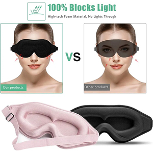 2024 Heiß Verkaufende Luxus 3D Baumwoll Schlafmaske mit Blickdichtem Effekt und Anti-Schwellungs- sowie Anti-Falten-Eigenschaften für Wimpernverlängerungen und Augenpflege - Product Image 6
