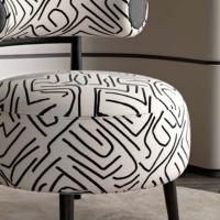 Fauteuil de salon moderne en bois avec structure en teck doré, revêtement en coton écologique pour salon, bureau à domicile, salle à manger et hôtel