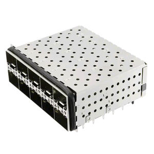 Le connecteur de cage de Port de fibre <span class=keywords><strong>optique</strong></span> a empilé SFP SFP + 2X5 ASSY avec le joint d'IEM en métal et les Lightpipes - Product Image 1