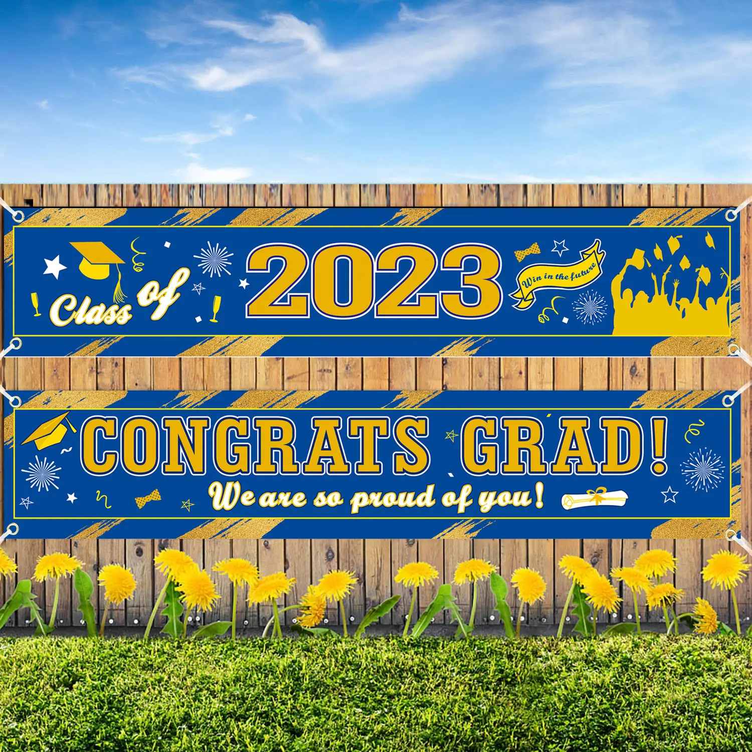 Cartel de graduación de 2023, 50x250cm, Fondo de foto, tela, suministros de decoración de fiesta de temporada de Graduación