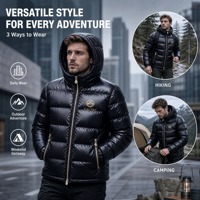 YOU MEI 2026 Nouveaux manteaux d'hiver chauds à capuche pour hommes, en duvet et coton, mode grande taille, avec logo personnalisé, vestes matelassées pour hommes