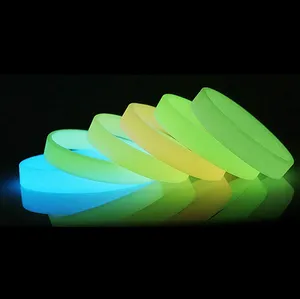 factory customized trendy wide logo printed glow in the dark silicone wristband colorful sorority bracelet for ladies
