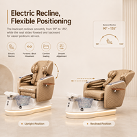 Fauteuil de pédicure électrique de luxe avec fonction de massage corporel complet, fauteuil de spa pour les pieds avec rouleaux Shiatsu pour salon de beauté et spa haut de gamme