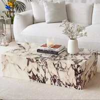 Table en marbre Calacatta Viola KT STONE avec des veines naturelles uniques, s'adaptant à divers styles de décoration, intérieur et extérieur