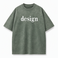 T-shirt Homme Oversize Vintage Délavé 250 GSM Épaules Tombantes Effet Acide Impression Personnalisée Streetwear Rétro Coton
