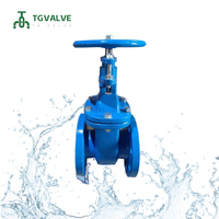Vanne à opercule manuelle en fonte ductile, zéro fuite, DIN3352 F5 PN10 DN150-DN400, à brides, EPDM, époxy bleu, pour système d'égout