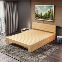 AILICHEN Vente directe Mobilier moderne de chambre à coucher de style lit double escamotable en bois massif avec rangement