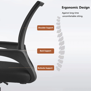 Kursi Kantor Ergonomis Jaring Hitam Putar Berkualitas Tinggi Promosi Vantervi Hot Sale dengan Penyangga Punggung - Product Image 2