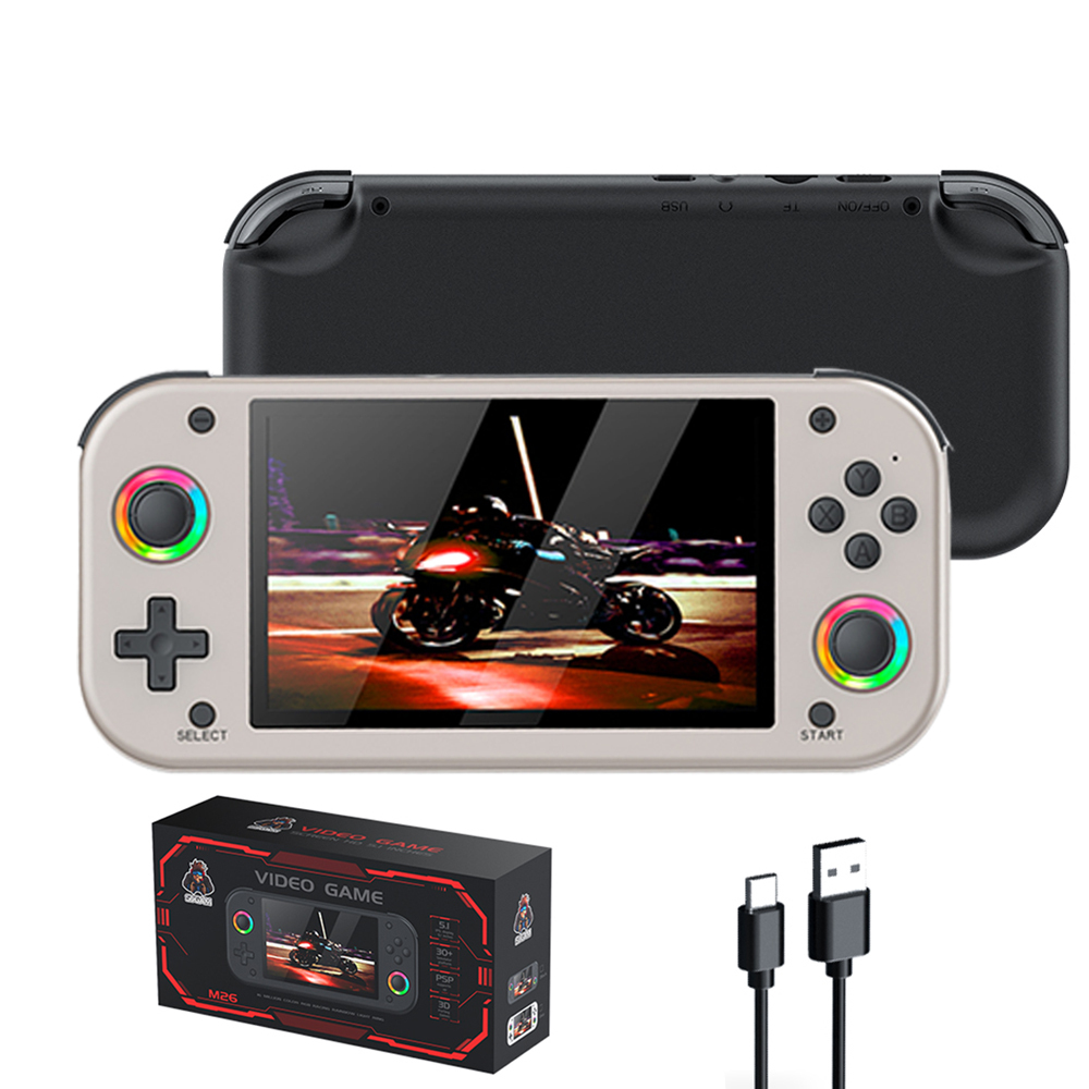 M28 Console de jeu portable rétro, grand écran LCD HD de 18 cm, système EmuELEC intégré M28 Console de jeu portable rétro, grand écran LCD HD de 18 cm, système EmuELEC intégré