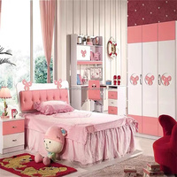 Ensemble de meubles de chambre à coucher de style moderne européen pour filles 2022, lit pour enfants avec armoire, en bois, pour appartement et école