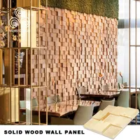 MUMU 3d Art Style Design Square Mosaic Tile Real Wood Wall Panel Wooden Mosaic for Indoor Decoration