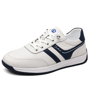 Zapatillas Deportivas Blancas con Cordones para Hombre, Punta Redonda, Forro de Malla, Suela de Goma, Transpirables, para Todas las Temporadas, Casuales - Product Image 4