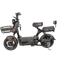 Vélo électrique en gros à cadre en acier, 6 tubes, contrôleur, pneus larges de 10 pouces, trottinette électrique puissante 40 km/h, batterie au plomb-acide/lithium 48 V