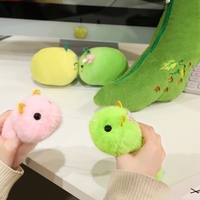 Coussin en peluche en forme de gousse de pois avec fermeture éclair, doux et rembourré, avec poupée de coléoptère mignonne amovible en forme de pois chiche, idéal pour un cadeau