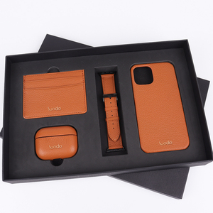 Nouvel ensemble de protection 4-en-1 de luxe en cuir véritable pour iPhone 17 Pro <span class=keywords><strong>XS</strong></span> <span class=keywords><strong>Max</strong></span>, coque antichoc et étui pour <span class=keywords><strong>AirPods</strong></span> - Product Image 1