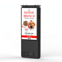 Quiosco de doble cara de 55 pulgadas, pantalla digital impermeable para exteriores para negocios de autoservicio y centro comercial, visualización de animación de texto