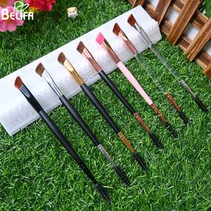 Pinceaux à sourcils à poudre pour les yeux et le <span class=keywords><strong>contour</strong></span> du fond de teint à poils souples personnalisés Pinceau correcteur professionnel à tête carrée Pinceau à sourcils sauvages - Product Image 1