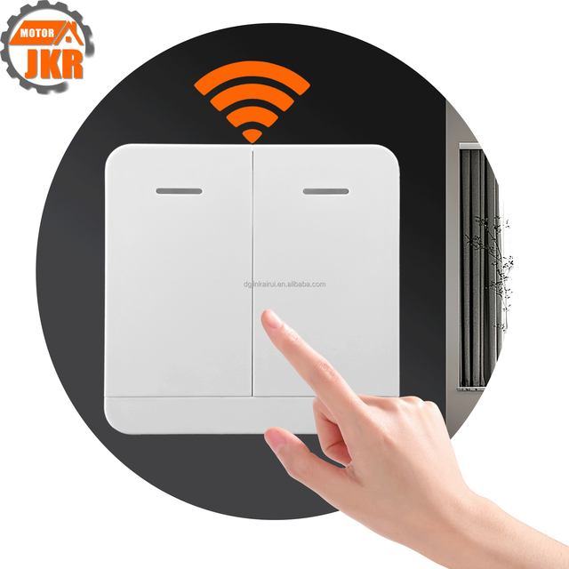 Universal 433mhz Wireless Remote Control EV1527 Learning Code 2-Channel Hole-Free Wall Switch with Automatic Function Made Metal