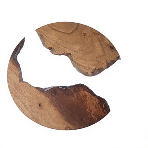 Sous-verres créatifs en bois et résine de forme ronde, marron et blanc, pour décorer la table et les fêtes d'anniversaire, ustensiles de cuisine, sous-verres utilisés - Product Image 1