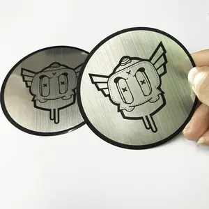 Personalizado de metal de plata cepillado <span class=keywords><strong>pegatinas</strong></span> espejo etiqueta engomada - Product Image 1