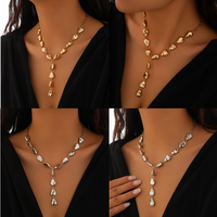 Nouveau collier ras de cou en perles de goutte d'eau CCB de style bohème été 2024