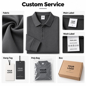 <span class=keywords><strong>Polo</strong></span> a Maniche Lunghe Unisex con Logo Personalizzato, Foderata in Pile, Tessuto Termico Tecnico, Abbigliamento da Lavoro Invernale Casual, Uniforme, Vendita all'Ingrosso - Product Image 5