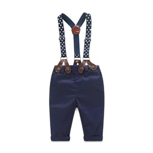 Conjuntos de Ropa de Algodón para Bebés Niños, Estilo Caballero, Primavera, Camisa de Manga Larga a Cuadros con Corbata, Pantalones con Tirantes, Y10695 - Product Image 6