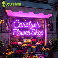 Enseigne néon LED double face personnalisée pour fleuriste, livraison rapide, haute qualité, logo d'entreprise, publicité pour vitrine, maison, hôtels