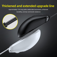 Ratón Ergonómico con Cable T-WOLF G580 en Blanco y Negro para Uso en Oficina con Pegatinas Antideslizantes para Computadoras Portátiles y de Escritorio, Gran Venta