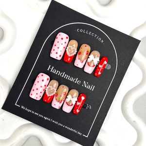 Uñas Postizas Rosas Hello Kitty 2025, Uñas de Gel Hechas a Mano de Forma Cuadrada Mediana, Uñas Artificiales de Alta Calidad al por Mayor - Product Image 5