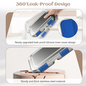 Reusable Leakproof Compartments Food Containers 304 Stainless Steel Bento <b>Lunch</b> <b>Box</b> for Kids School <b>Lunch</b> <b>Box</b> - Product Image 2