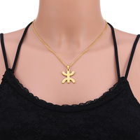 Collier berbère, bijoux africains, collier en acier inoxydable plaqué or 18 carats, bijoux berbères