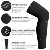 Manchons de genou personnalisés en usine, avec option de conception à rotule fermée, en mélange de Spandex, respirants, flexibles, unisexe, pour le soutien des jambes