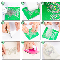 Pochoir à Motif en Strass Thermocollant AAAA Gabarit de Strass Thermofixables Presse à Chaud Transfert Autocollant Papier Carton Moule Outil de Bricolage et d'Artisanat