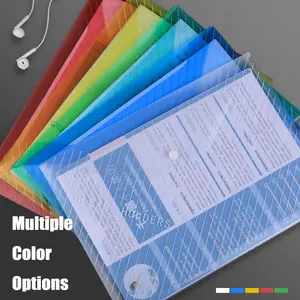 도매 사무실 문구 투명 스냅 버튼 문서 파일 폴더 플라스틱 봉투 파일 보관 가방
