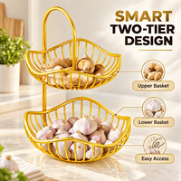 Panier de rangement en fer pour oignons, gingembre et ail, support de présentation de légumes de comptoir, style moderne et minimaliste pour la maison