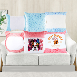 Ventes directes des fabricants Transfert de chaleur Coussin jetable Vente en gros DIY Ours vierge Pleine largeur Noeud en daim Canapé Coussin de voiture - Product Image 1