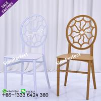 Chaise de mariage noire de lieu blanc de résine en plastique sans bras de dossier rond de bas prix à vendre