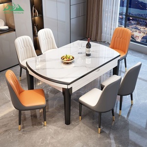 Juego de Comedor <span class=keywords><strong>Extensible</strong></span> Moderno Wayon, <span class=keywords><strong>Mesa</strong></span> <span class=keywords><strong>y</strong></span> Sillas Flexibles para el Hogar, Muebles para Villa - Product Image 5