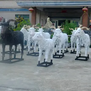 Vivi FRP cabra estatua animales escultura fibra de vidrio cabra estatua fibra de vidrio oveja figura