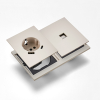 Interruptores y Enchufes de Pared WESA, Enchufe Doble Europeo con USB Tipo C, Enchufe Múltiple para Pared, Combinación Libre, Diseño Moderno y Lujoso