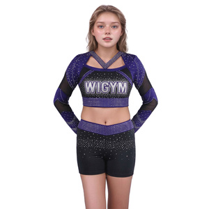 Custom Printed Beaded <b>Polyester</b> Spandex Women & Men Cheerleading Uniforms - Product Image 1