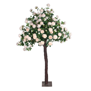 PZ-7-30 toptan plastik beyaz kiraz çiçekleri kapalı açık ev düğün dekor için yapay çiçekler ağacı - Product Image 3