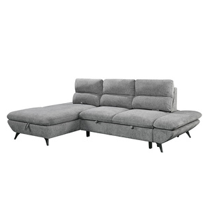 Divano letto angolare funzionale con sistema di stoccaggio a estrazione, design europeo OEM, economico, simile a Icon, Made in China, per ufficio. - Product Image 2