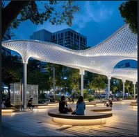 Auvent d'ombrage en métal de qualité supérieure pour les projets d'infrastructure de centre commercial et de ville d'architecture Artisanat en métal de haute qualité