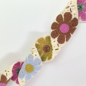 Nhà Máy Bán buôn hoa đầy màu sắc bông Crochet ren <span class=keywords><strong>TRIM</strong></span> cô gái Headband DIY Giày hành lý quần áo phụ kiện ren Ribbon - Product Image 6