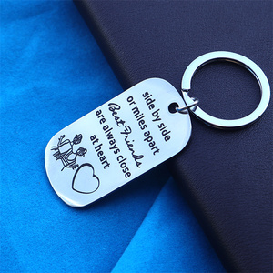 Stainless steel keychains, stylish keychain pendants where good friends are <strong>miles</strong> <strong>away</strong>, and custom gift keychains. - Product Image 2