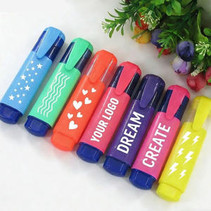 Stylo surligneur fluorescent de papeterie scolaire ODM/OEM, logo personnalisé, marqueur pour tableau d'affichage, cadeau promotionnel pour événements - Product Image 1