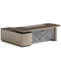 Bureau de direction en noyer pour PDG, directeur général, directeur, mobilier de bureau professionnel, chaise et table, mobilier de bureau d'usine